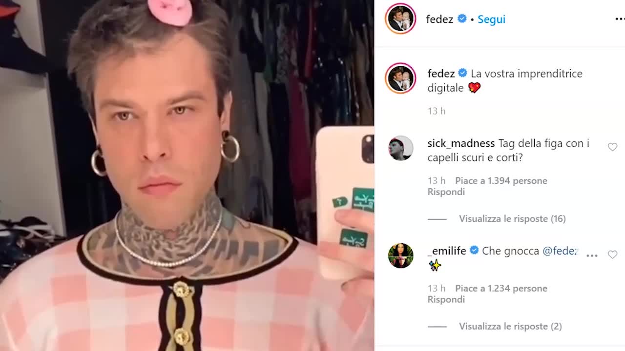 Fedez si traveste da Chiara Ferragni