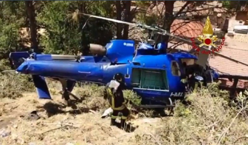 Incidente in elicottero vicino a Palermo. Credit Immagine: Vigili del fuoco