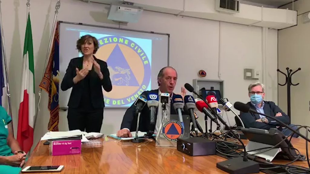 Test rapido, Zaia chiede a giornalista di testarlo in diretta streaming