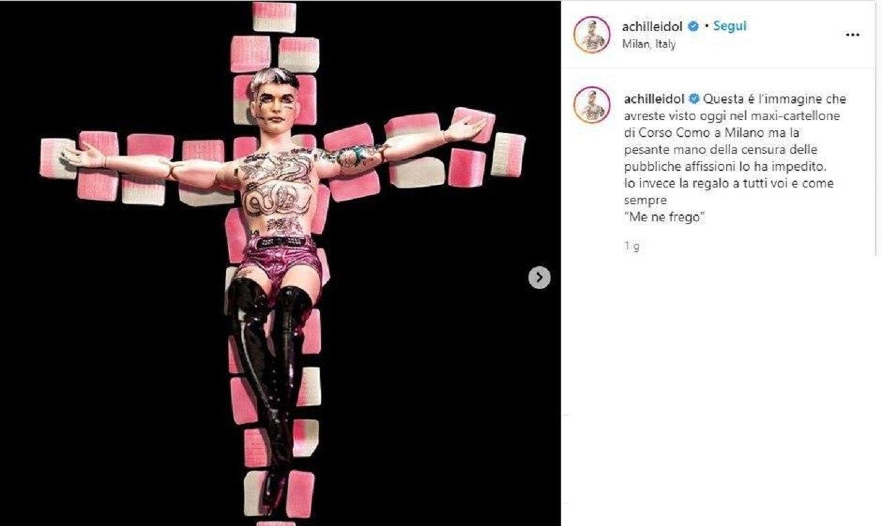 Achille Lauro sbotta su Instagram: “Ecco il poster censurato a Milano”