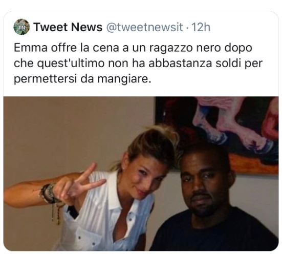 Foto di Emma con un 'bisognoso': viene insultata, ma è Kanye West