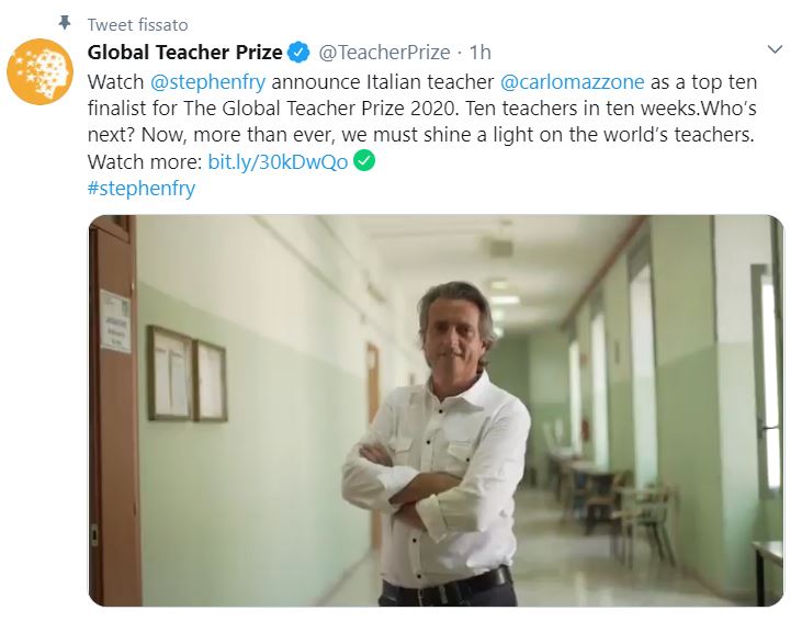 Tra i dieci migliori professori al mondo c’è anche un italiano. Edit: Twitter Global Teacher Prize