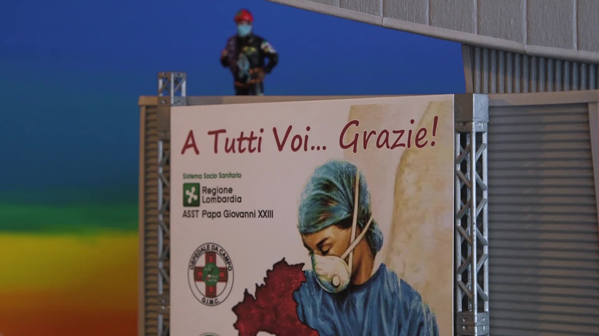 L'ospedale da campo di Bergamo diventa un presepe: protagonisti medici, soccorritori e alpini