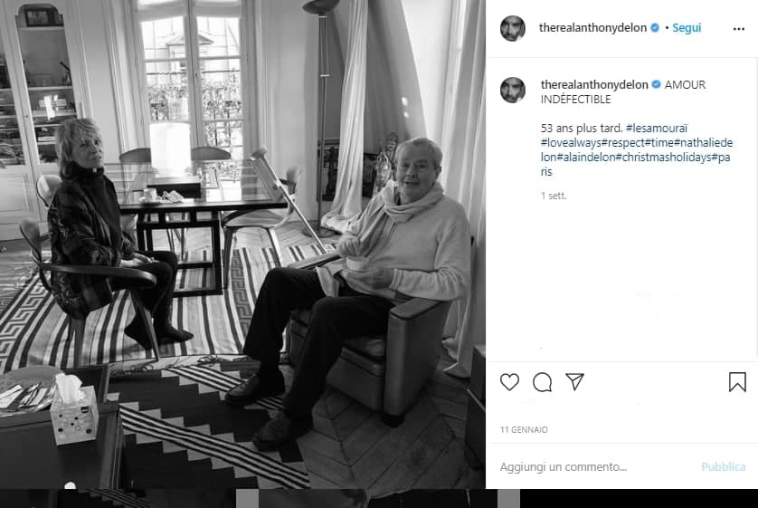Nathalie Delon assieme ad Alain Delon (Instagram - @therealanthonydelon)