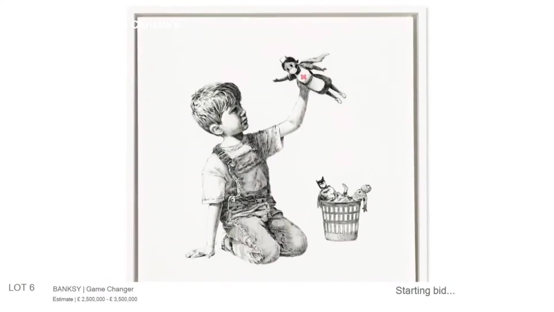 Banksy da record: battuta all'asta per 19,4 milioni di dollari l'opera "Game Changer"r