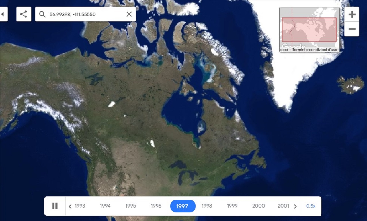 La funzione Timelapse di Google Earth