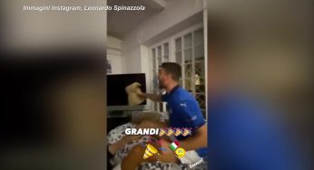 Europei, Spinazzola esulta per il rigore di Jorginho – VIDEO