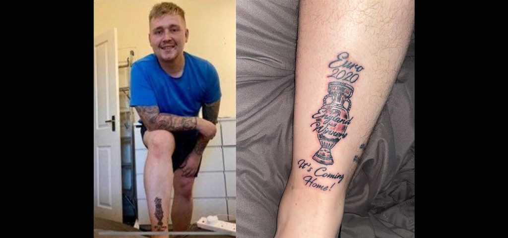 Euro 2020, il tifoso inglese tatuato ora vuole soldi per le interviste