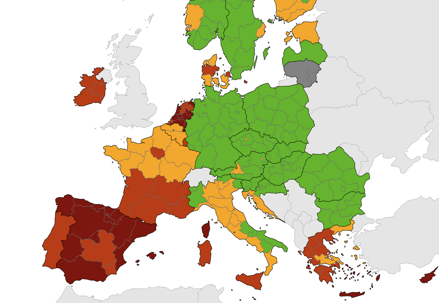 mappa Ecdc Italia Europa