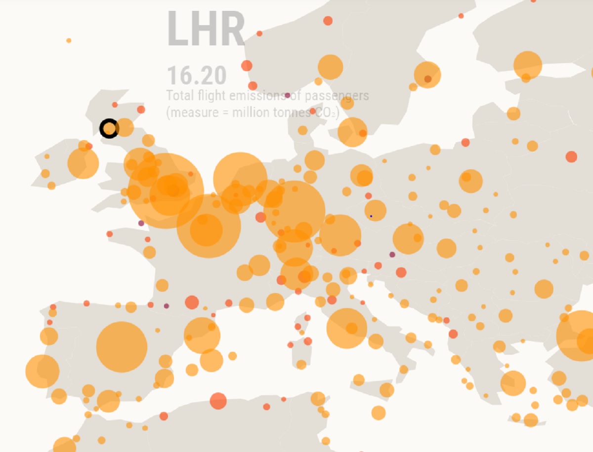 Clima, 5 aeroporti europei emettono più CO2 della Svezia