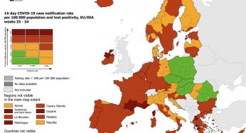 Lazio, la regione con più vaccinati diventa rossa nelle mappe Ue
