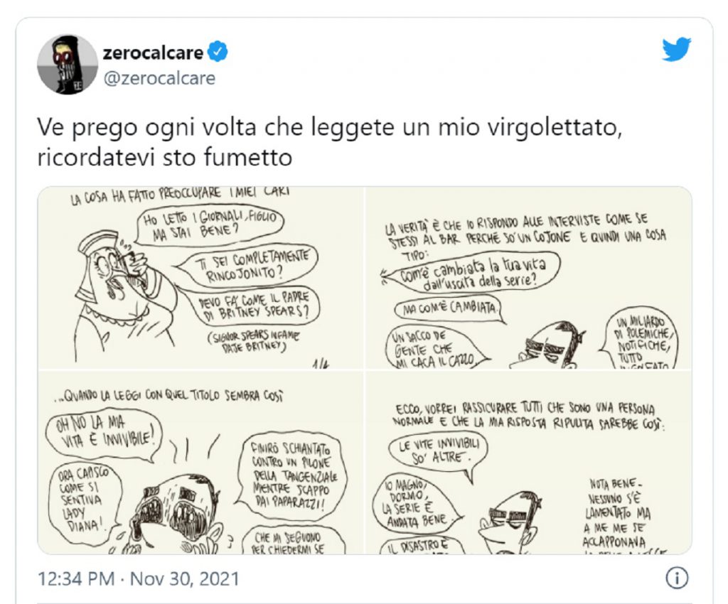 Zerocalcare risponde alla stampa
