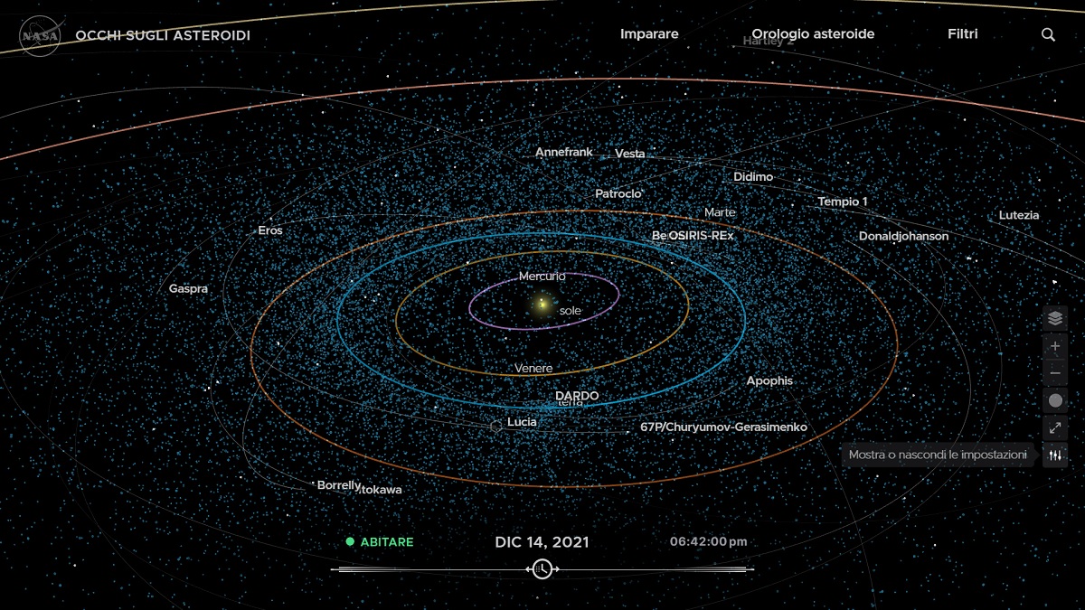 La nuova app Nasa che monitora asteroidi in tempo reale
