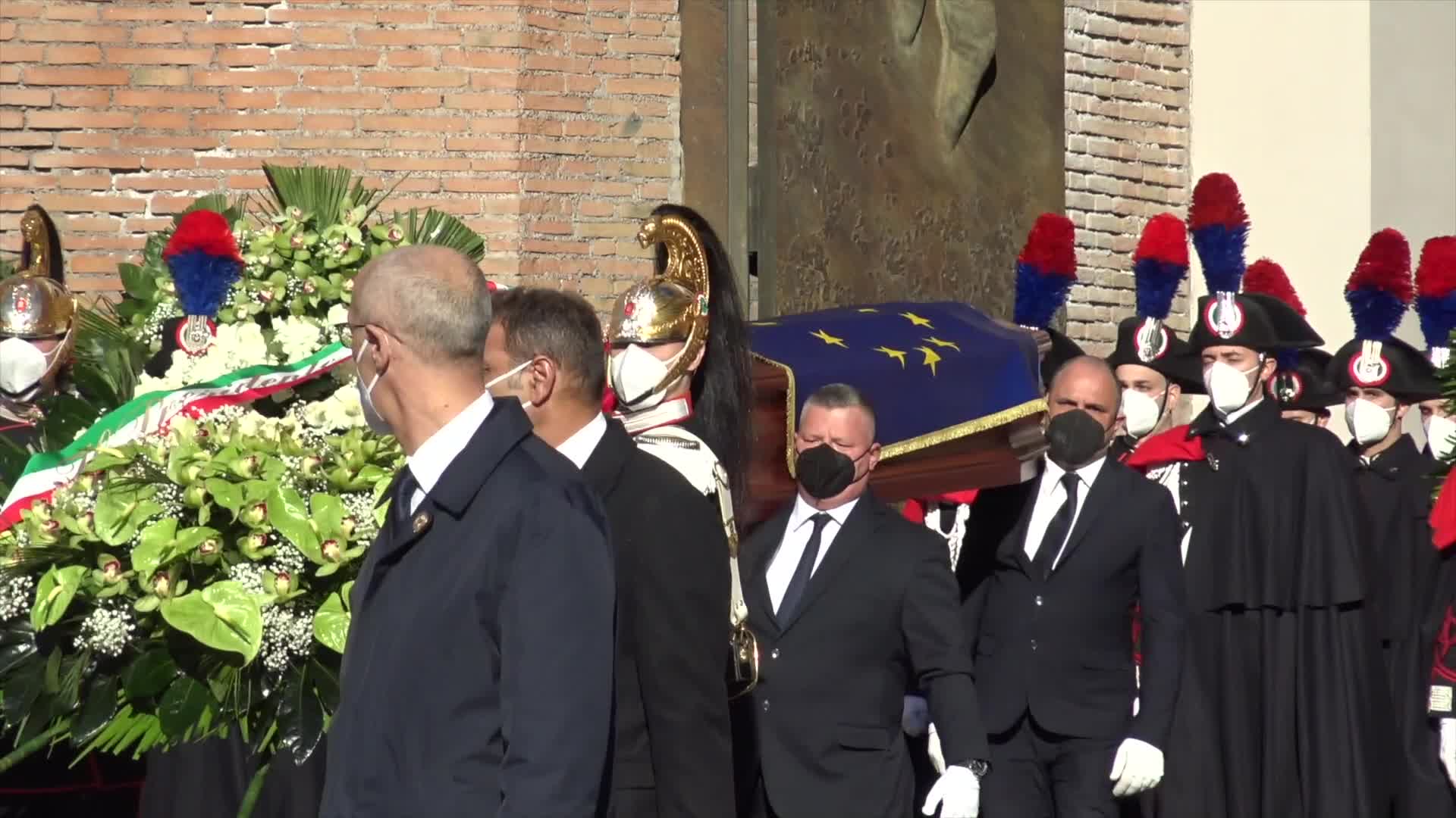 David Sassoli, le immagini dei funerali di Stato a Roma
