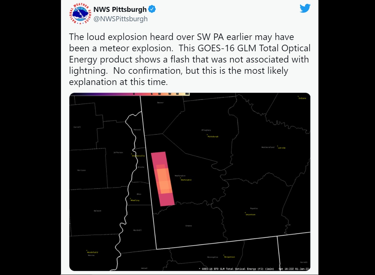 Esplode meteorite nel cielo di Pittsburgh