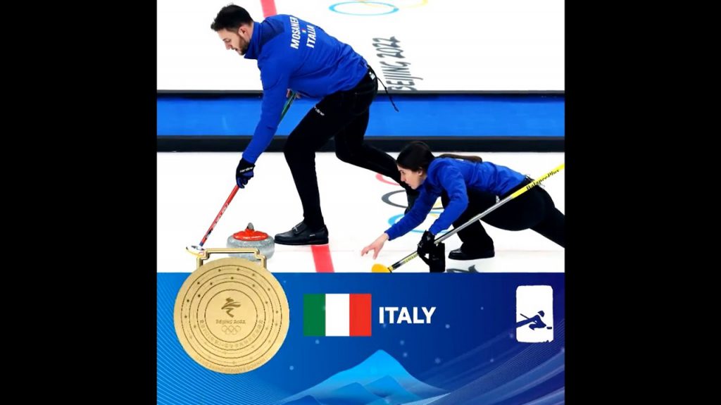 Curling, Amos Mosaner e Stefania Constantini hanno vinto l'oro nel doppio misto