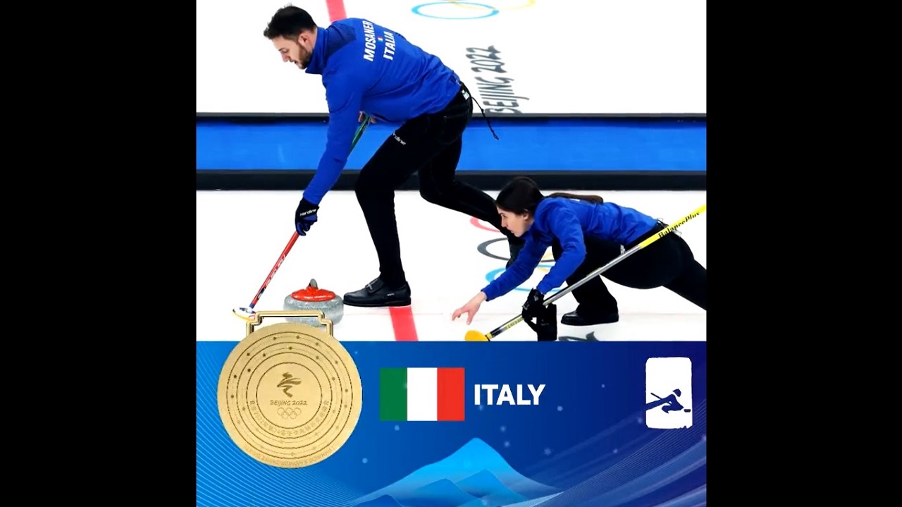 Curling, Amos Mosaner e Stefania Constantini hanno vinto l'oro nel doppio misto