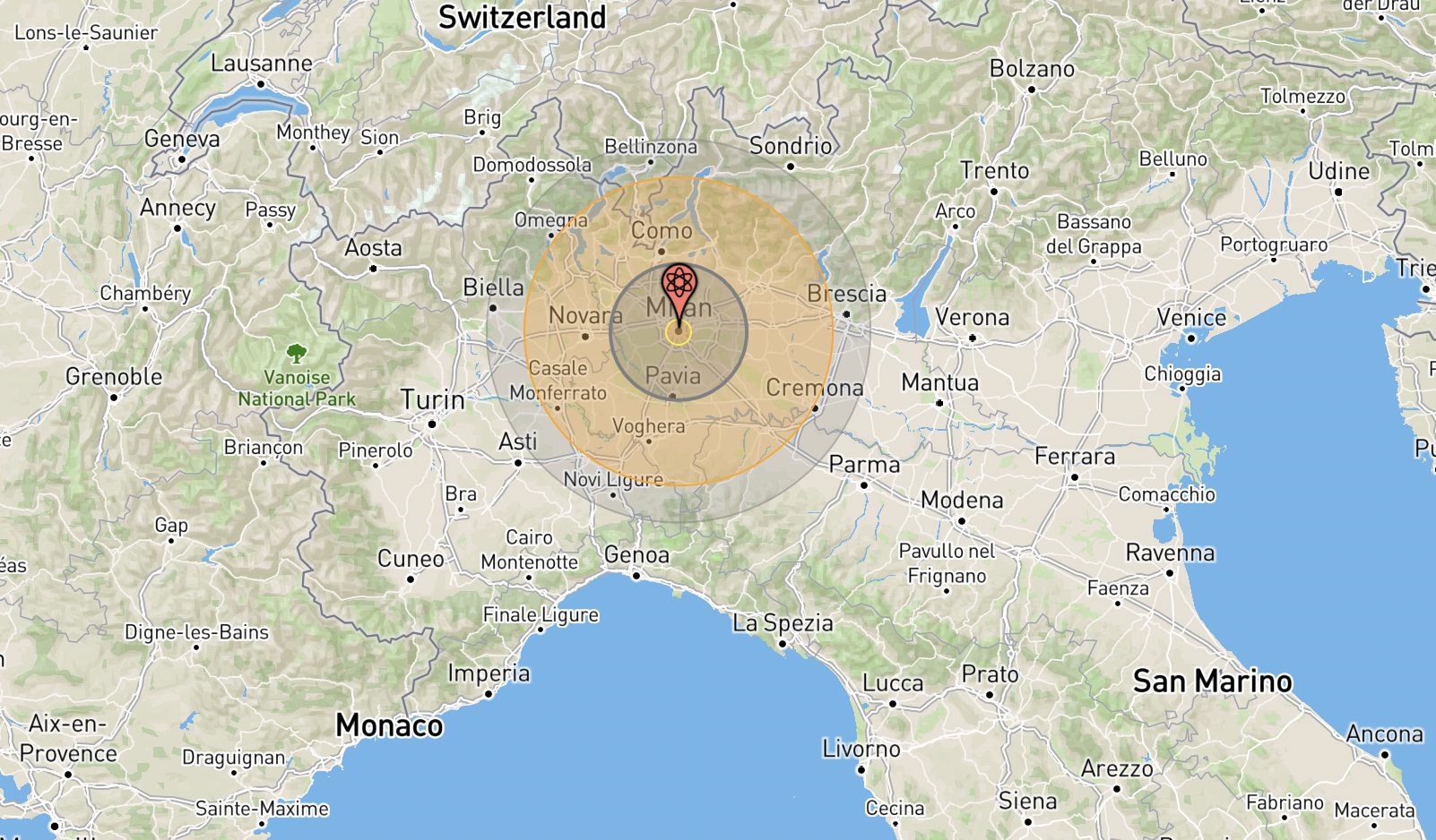 Nukemap, l’app che calcola i danni delle bombe atomiche