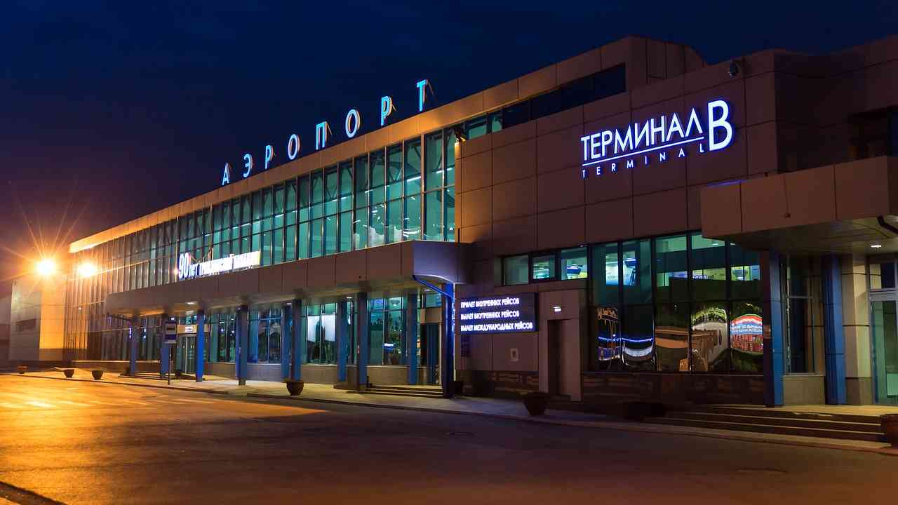 Aeroporto di Omsk in Siberia, Russia