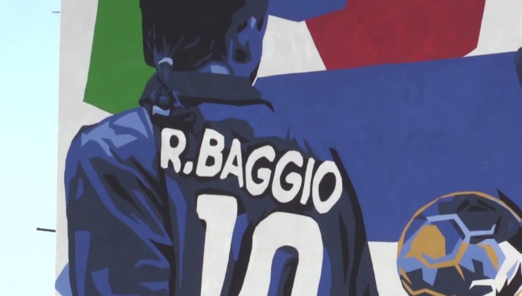 Illustrazione di Roberto Baggio al culmine della sua carriera, a Usa 94