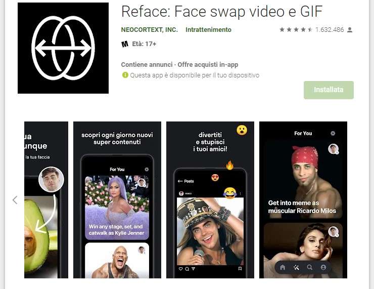 Con Reface è possibile creare dei simpatici "deepfake casalinghi"