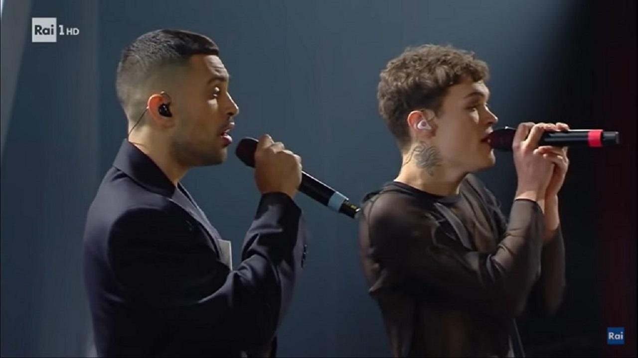 Mahmood e Blanco sul palco di Sanremo