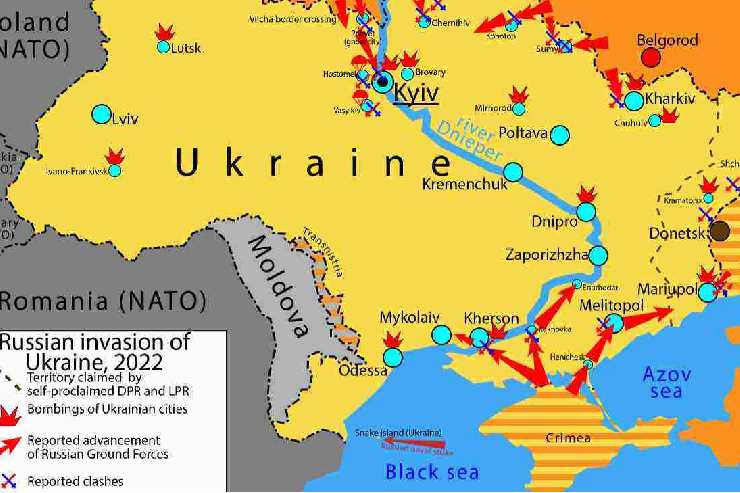 La mappa dell'Ucraina