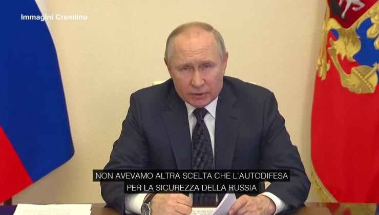 Un discorso di Vladimir Putin al Cremlino