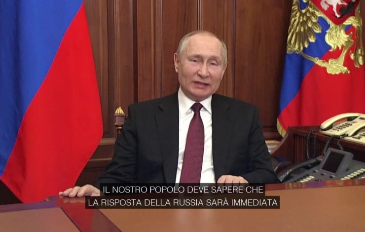 L'annuncio di Vladimir Putin delle rappresaglie per i nemici della Russia