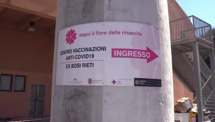 Il centro vaccinale di Rieti