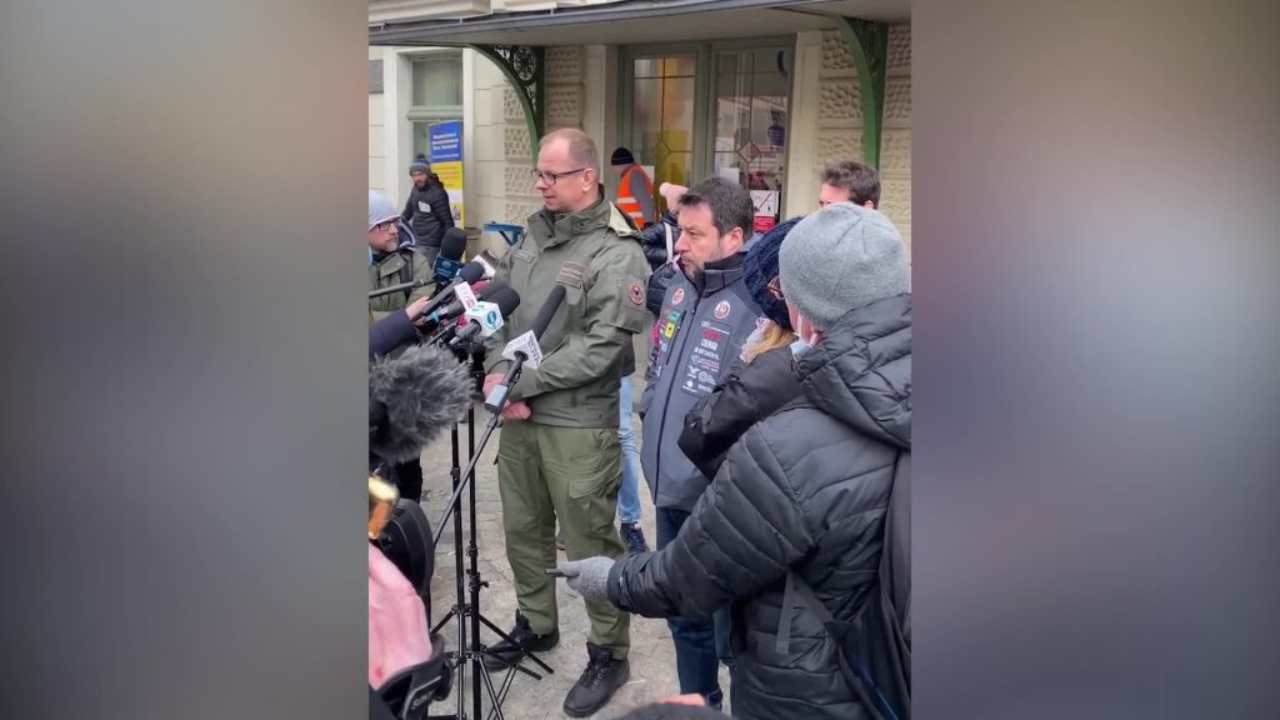 Matteo Salvini a Przemysl, in Polonia