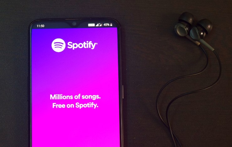 Una schermata pubblicitaria di Spotify