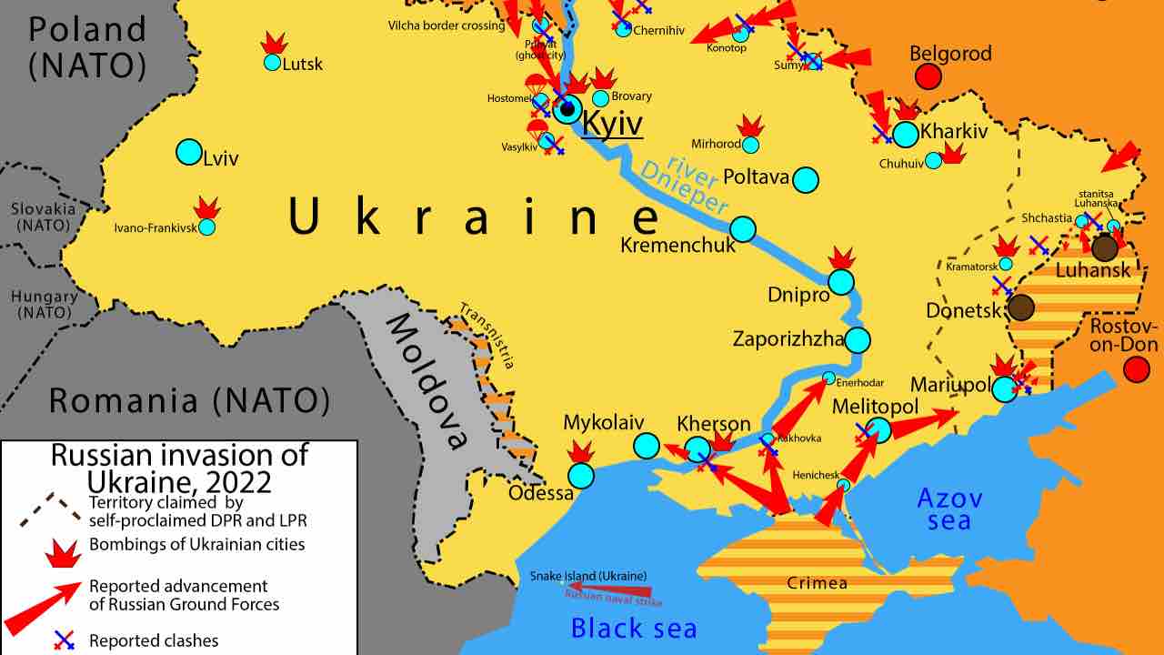 Una mappa della guerra in Ucraina
