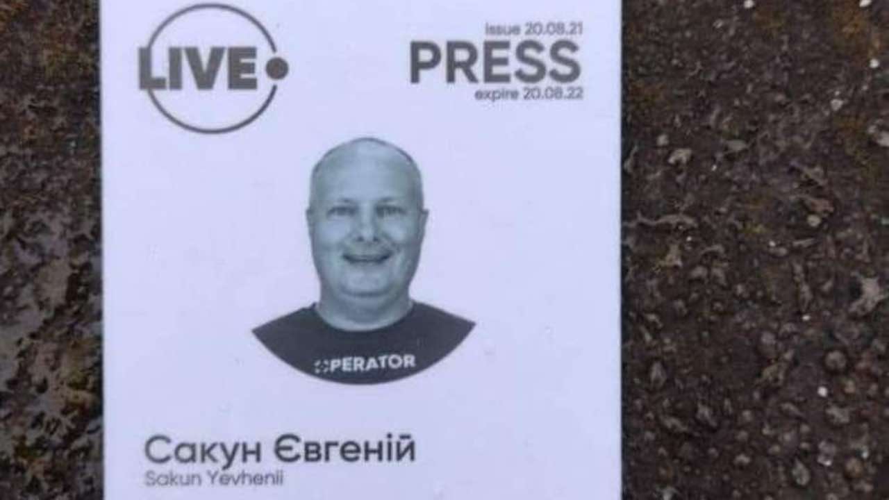 Yevhenii Sakun tesserino giornalista Ucraina