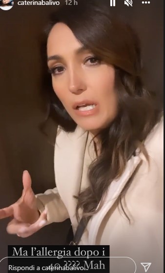 Caterina Balivo e l'allergia