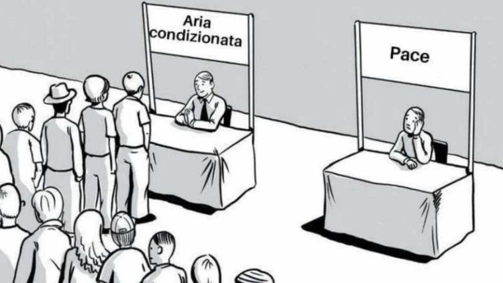 Il meme sulla pace e l'aria condizionata