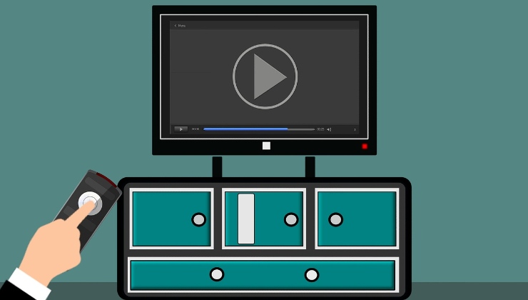 Una Smart TV, con collegamento internet