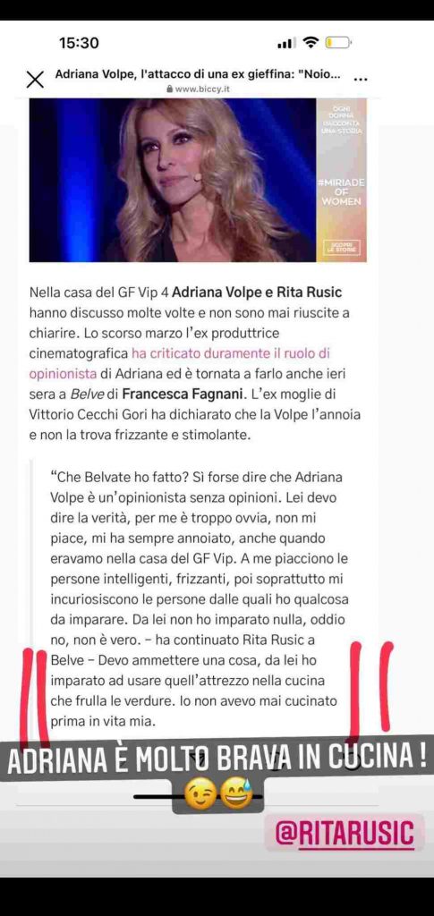 Sonia Bruganelli contro Adriana Volpe 