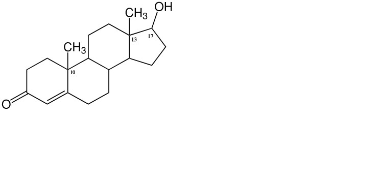 Una rappresentazione chimica del testosterone