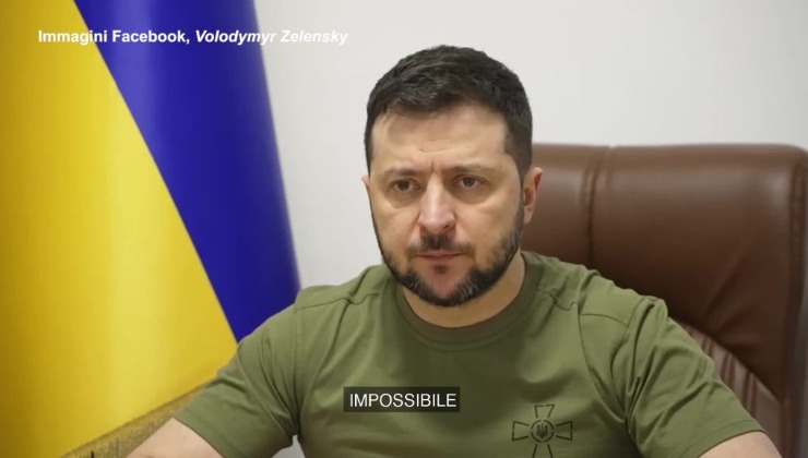 Una conferenza stampa del presidente dell'Ucraina Zelensky