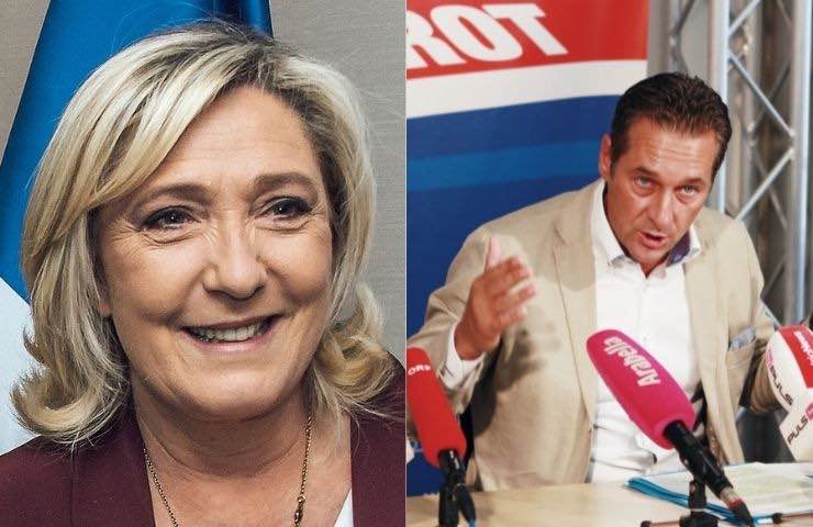 Marine Le Pen e Heinz-Christian Strache Russia