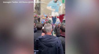 Napoli-Roma, Mourinho omaggia Maradona e incontra Diego jr. – VIDEO