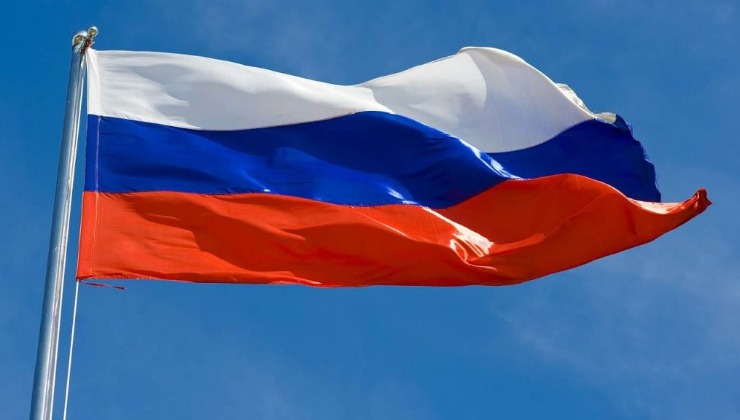 La bandiera della Russia che sventola