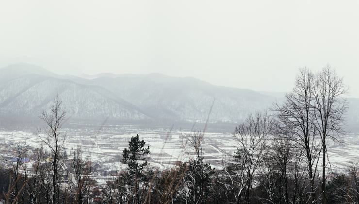 Un'immagine del gelido inverno della Transcarpazia