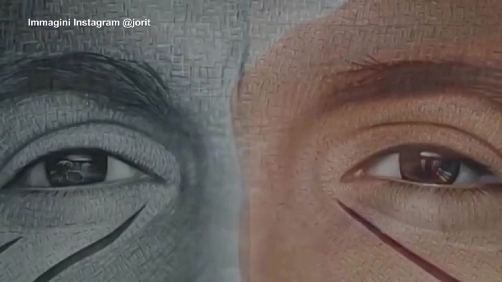 Il murale di Jorit raffigurante Rino Gaetano