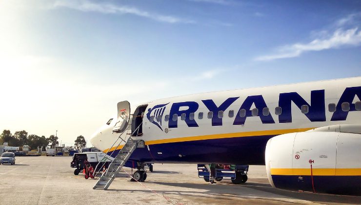 Un volo Ryanair in partenza