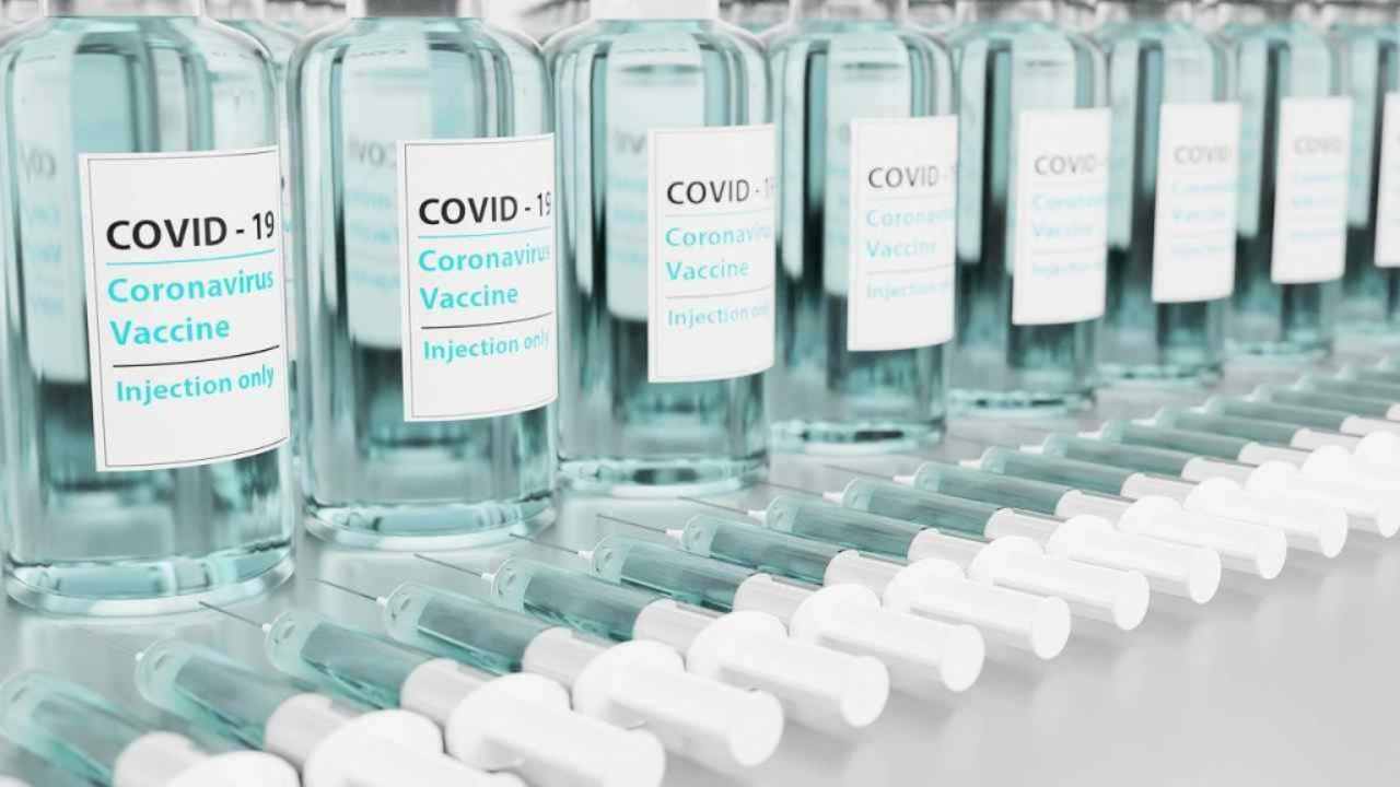 Una fila di fiale di vaccino anti Covid