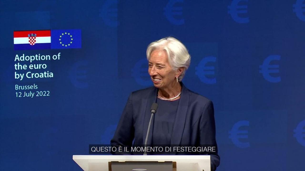 La presidente della Bce, Christine Lagarde, accoglie la Croazia nell'Eurozona