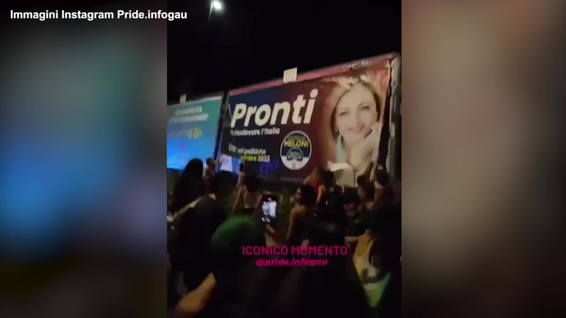 Meloni, manifesto elettorale strappato a Olbia - VIDEO