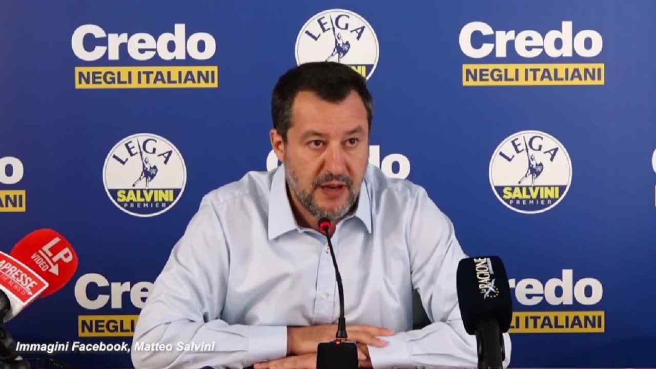 Matteo Salvini alla conferenza stampa post elezioni